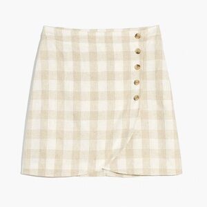 Madewell Tulip Hem Linen-Blend‎ Wrap Mini Skirt
